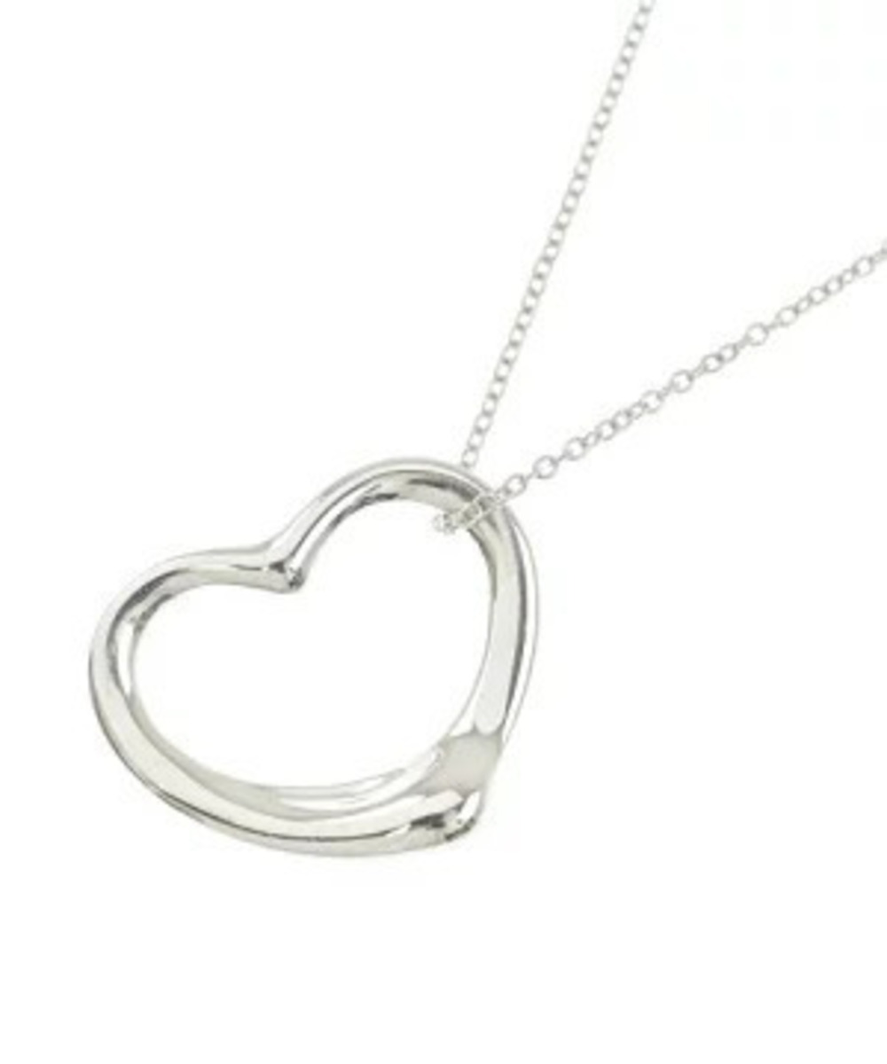 Tiffany Co Elsa Peretti Open Heart Pendant Necklace Sterling Silver
